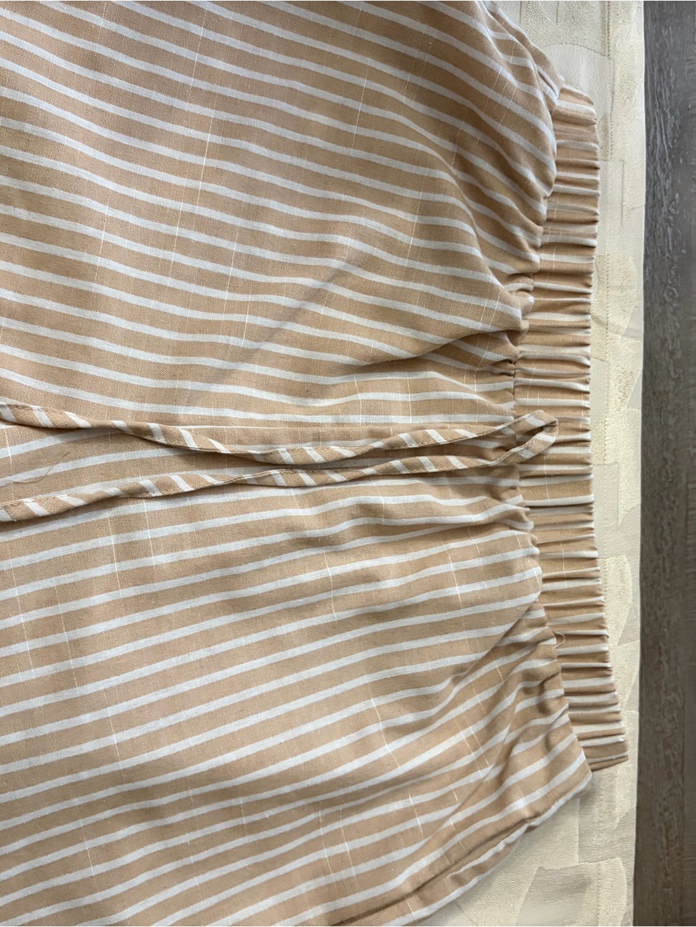 Beige and White Striped Straight-Leg Pants - Picture 5 of 12